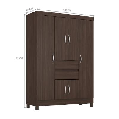 Guarda Roupa Casal Dubai Cafe Touch 6 Portas de Bater 2 Gavetas Cafe Touch MDP