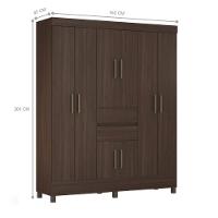 Jogo Guarda Roupa 8 Portas E Cabeceira Houen Cafe Touch