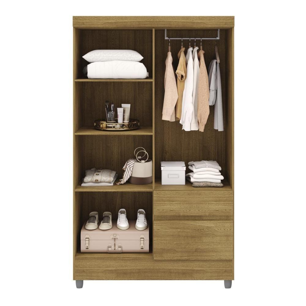 Guarda Roupa Solteiro 4 Portas 2 Gavetas Exemplar Plus - Nature Nature - 3