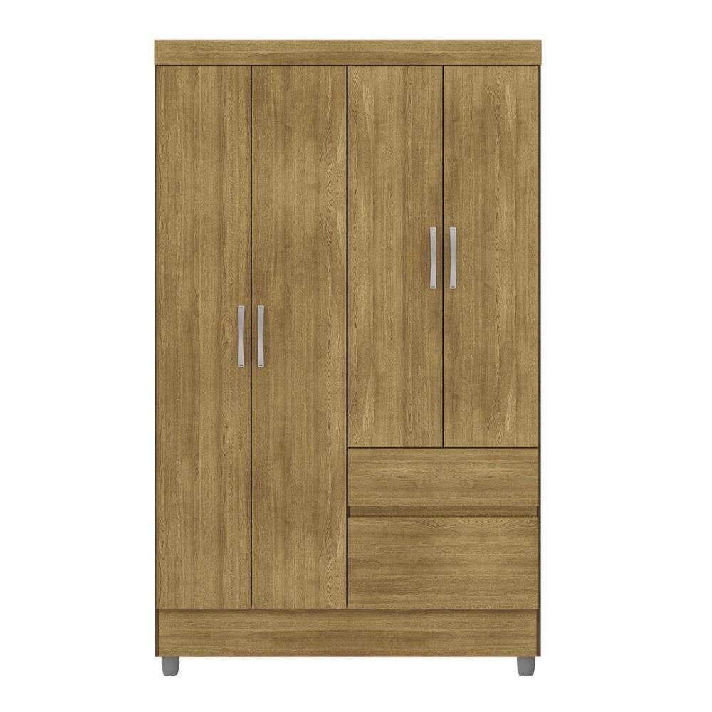 Guarda Roupa Solteiro 4 Portas 2 Gavetas Exemplar Plus - Nature Nature - 5