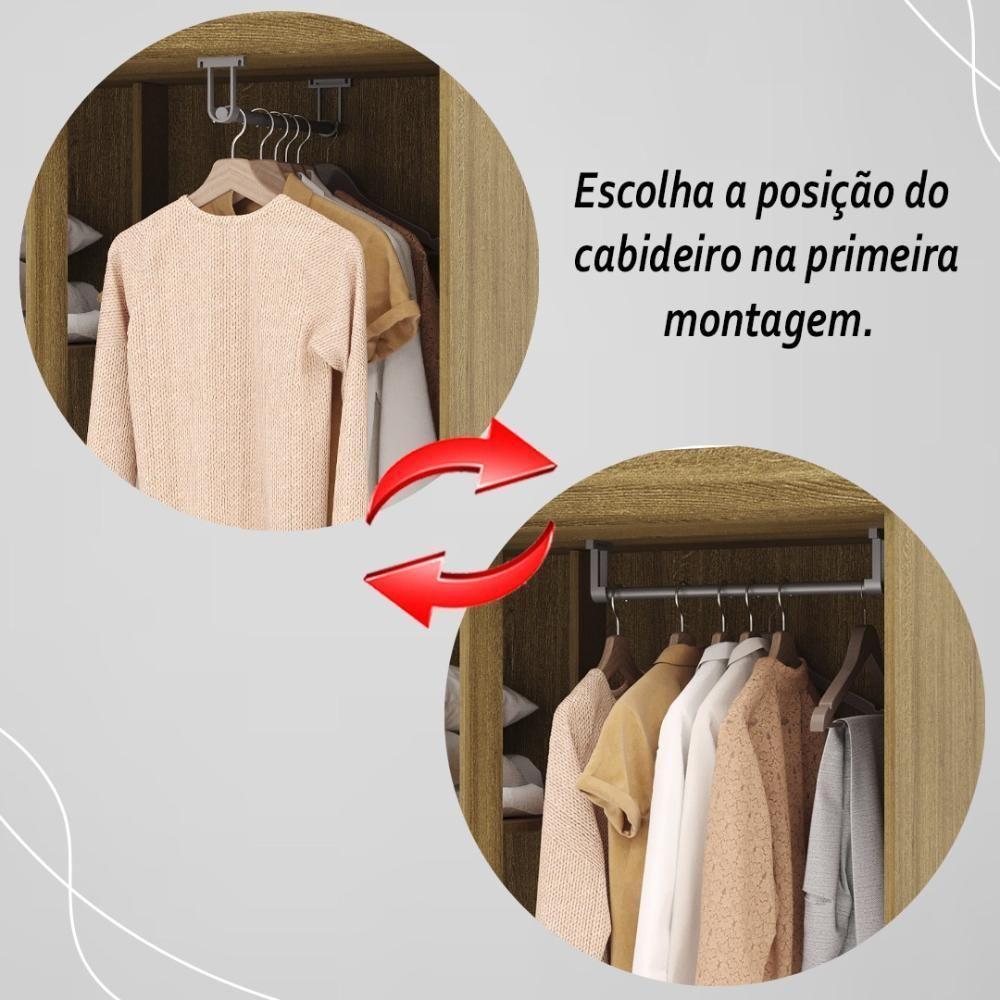 Guarda Roupa Solteiro 4 Portas 2 Gavetas Exemplar Plus - Nature Nature - 7