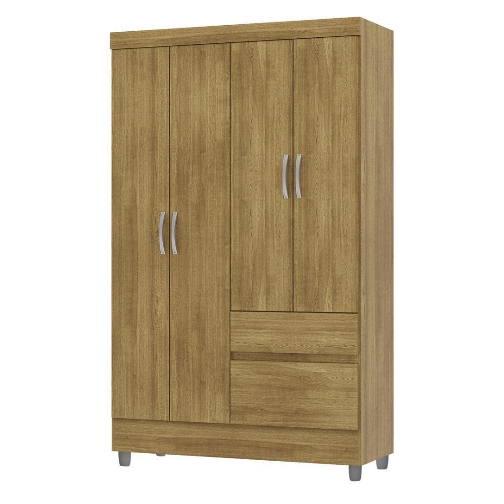 Guarda Roupa Solteiro 4 Portas 2 Gavetas Exemplar Plus - Nature Nature - 9