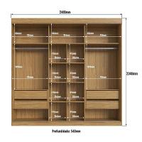 Guarda Roupa 2 Portas De Correr 4 Gavetas Rp5240 Decibal - 5