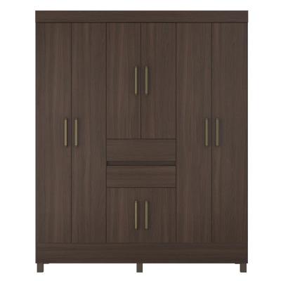 Guarda Roupa Casal Astrid 8 Portas 2 Gavetas Cafe Touch MDP Mais de Casa