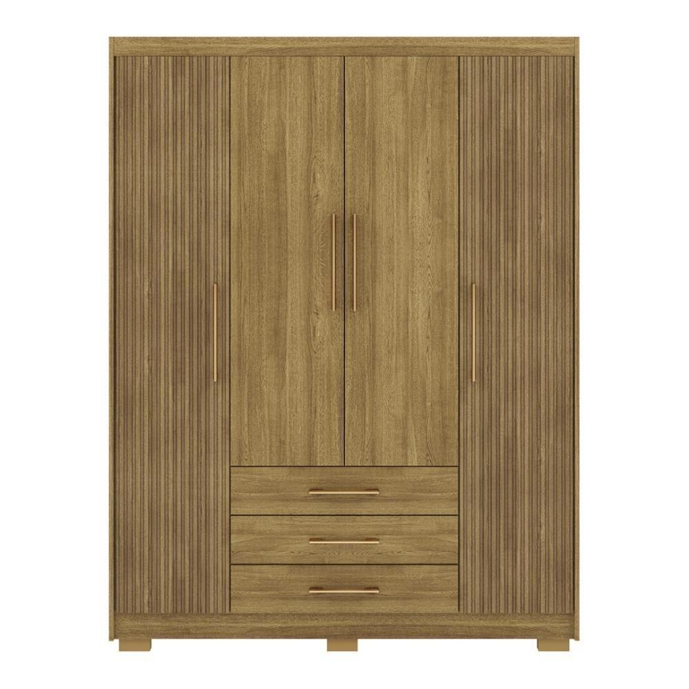 Guarda Roupa Solteiro 4 Portas 3 Gavetas Espanha - Nature-brisa Nature-brisa - 5