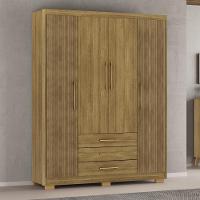 Guarda Roupa Solteiro 4 Portas 3 Gavetas Espanha - Nature-brisa Nature-brisa - 1