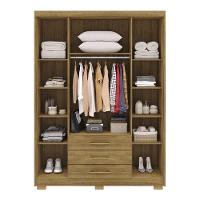 Guarda Roupa Solteiro 4 Portas 3 Gavetas Espanha - Nature-brisa Nature-brisa - 3