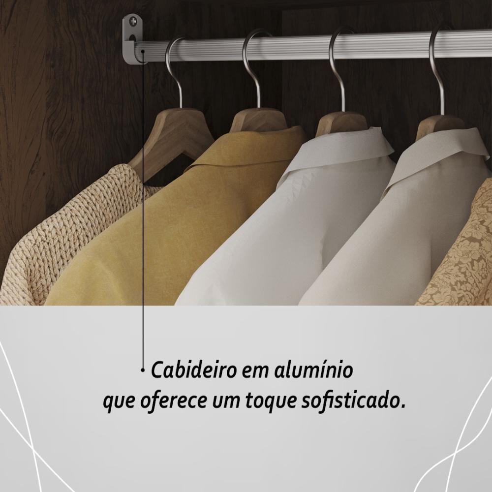 Guarda Roupa Solteiro 6 Portas 3 Gavetas Taurus - Imbuia Rústico Imbuia Rústico - 7