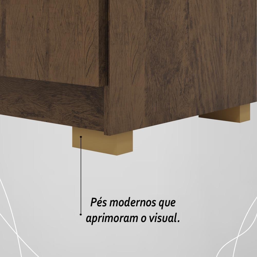 Guarda Roupa Solteiro 6 Portas 3 Gavetas Taurus - Imbuia Rústico Imbuia Rústico - 9