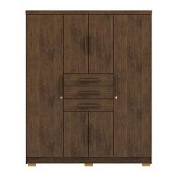 Guarda Roupa Solteiro 6 Portas 3 Gavetas Taurus - Imbuia Rústico Imbuia Rústico - 5