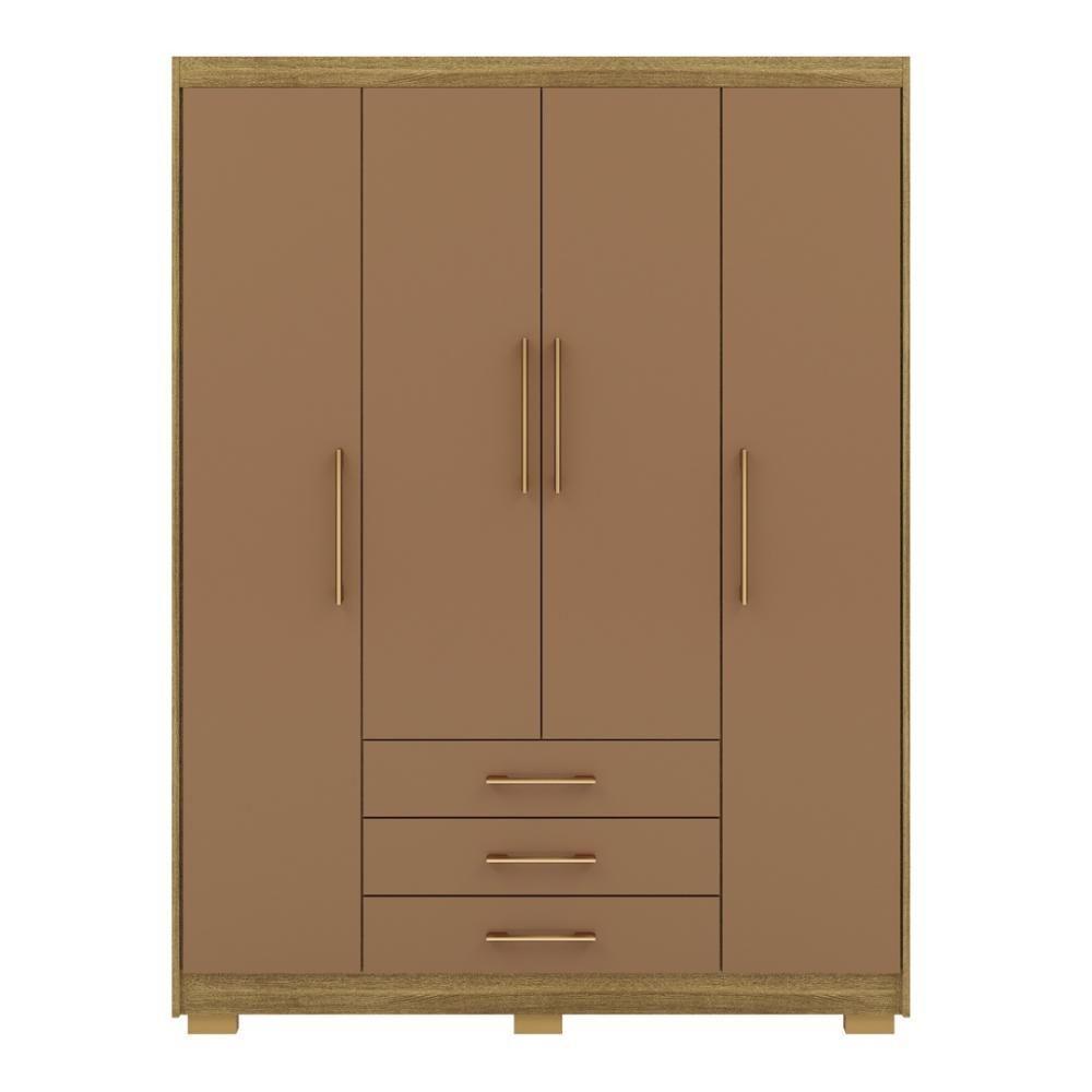 Guarda Roupa Solteiro 4 Portas 3 Gavetas Espanha - Nature-camarim Nature-camarim - 6