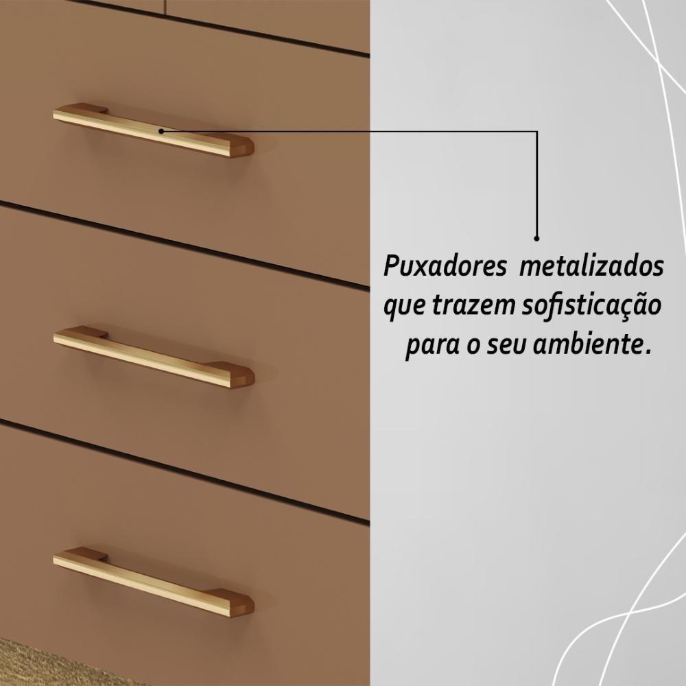 Guarda Roupa Solteiro 4 Portas 3 Gavetas Espanha - Nature-camarim Nature-camarim - 9