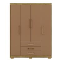 Guarda Roupa Solteiro 4 Portas 3 Gavetas Espanha - Nature-camarim Nature-camarim - 6