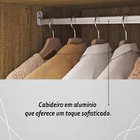 Guarda Roupa Solteiro 4 Portas 3 Gavetas Espanha - Nature-camarim Nature-camarim - 8