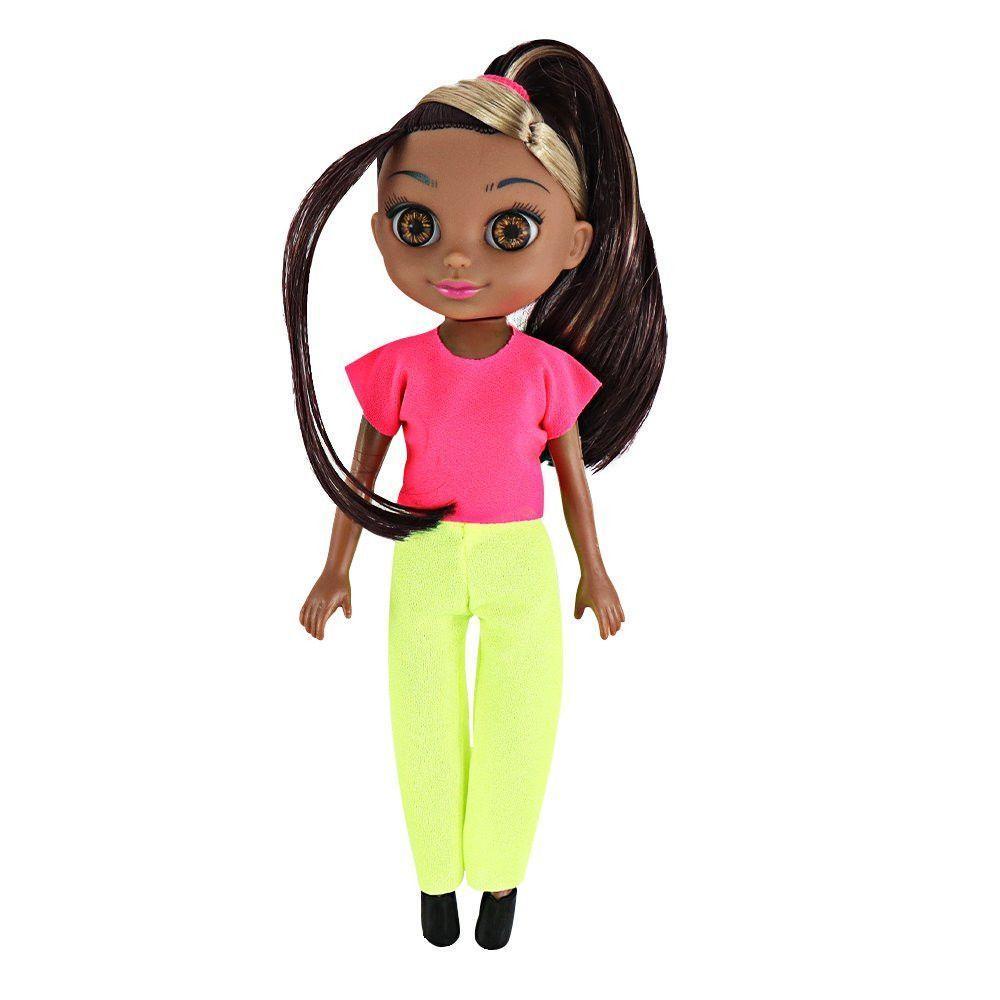 Boneca Violet Negra 30cm Acessórios Pente Espelho Prendedor Cabelo - 3