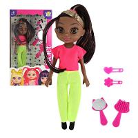 Boneca Violet Negra 30cm Acessórios Pente Espelho Prendedor Cabelo - 1