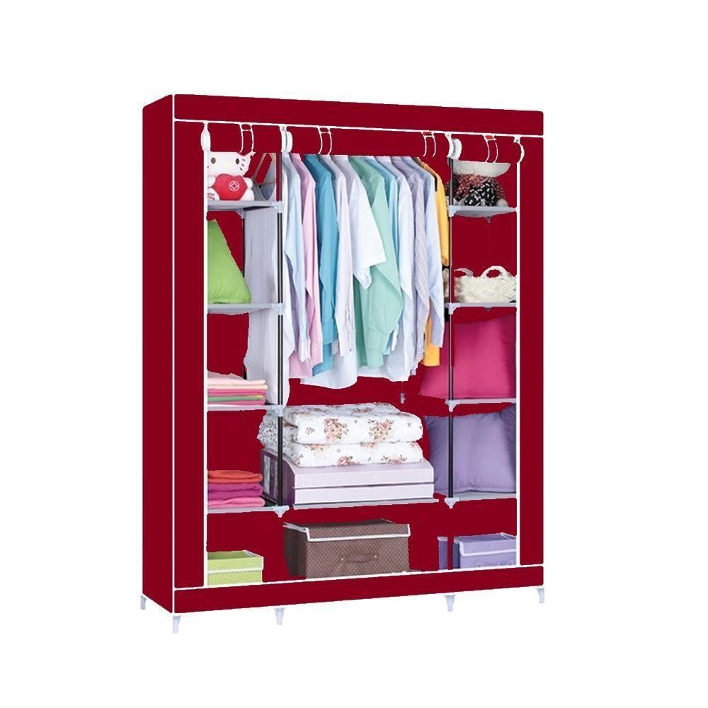 Guarda-roupa Portátil Cabideiro Com Prateleiras Dobrável – Organize Seu Espaço Com Estilo! - 3