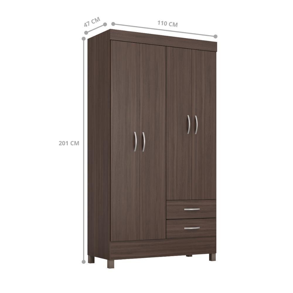 Jogo Guarda Roupa 4 Portas E Sapateira Hoy Cafe Touch - 4