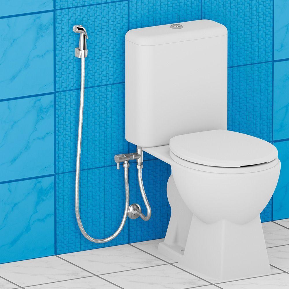 Ducha Higiênica Censi Luxo Com Conexão Em T Para Caixa Acoplada Cromadaa - 2