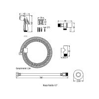 Ducha Higiênica Censi Luxo Com Conexão Em T Para Caixa Acoplada Cromadaa - 3