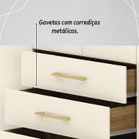 Guarda Roupa Solteiro 4 Portas 3 Gavetas Espanha - Nature-champanhe Nature-champanhe - 6