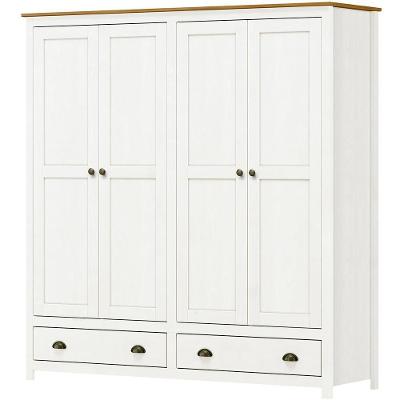 Guarda Roupa e Comoda Casal 4 Portas Bater 10 Gavetas Branco Freijo Madeira Maciça