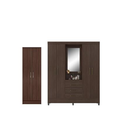 Conjunto Guarda Roupa Casal e Sapateira 4 Portas 3 Gavetas Cafe Touch MDP