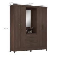 Jogo Guarda Roupa 4 Portas E Sapateira Cafe Touch