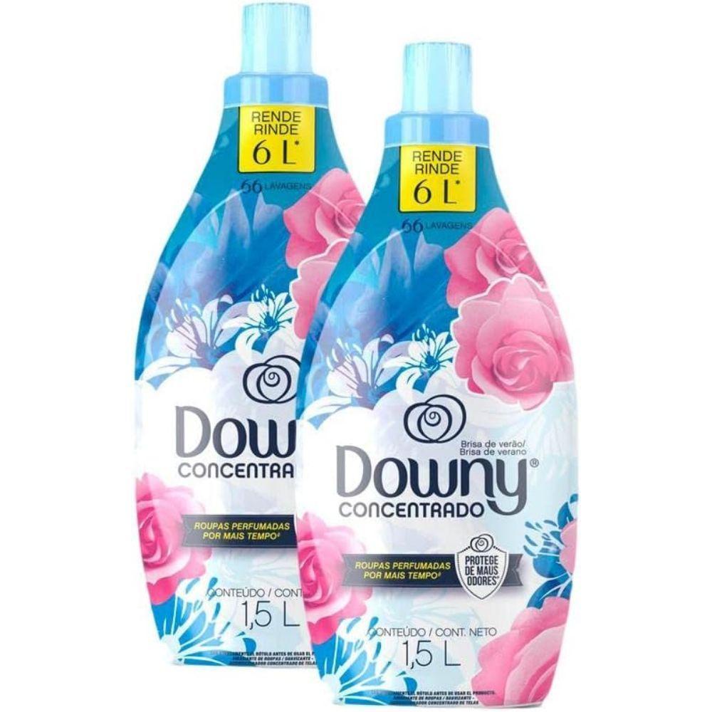 Kit Com 2 Amaciante Concentrado Brisa De Verão Downy 1,5L - 1