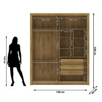 Guarda Roupa Casal 2 Portas 3 Gavetas Istambul - Nature-fendi Nature-fendi - 10