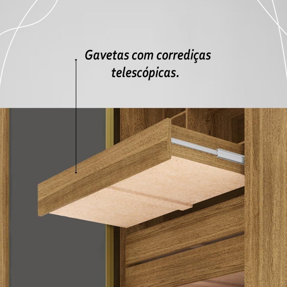 Guarda Roupa Casal 2 Portas 3 Gavetas Istambul - Nature-alasca-camarim Nature-alasca-camarim - 2