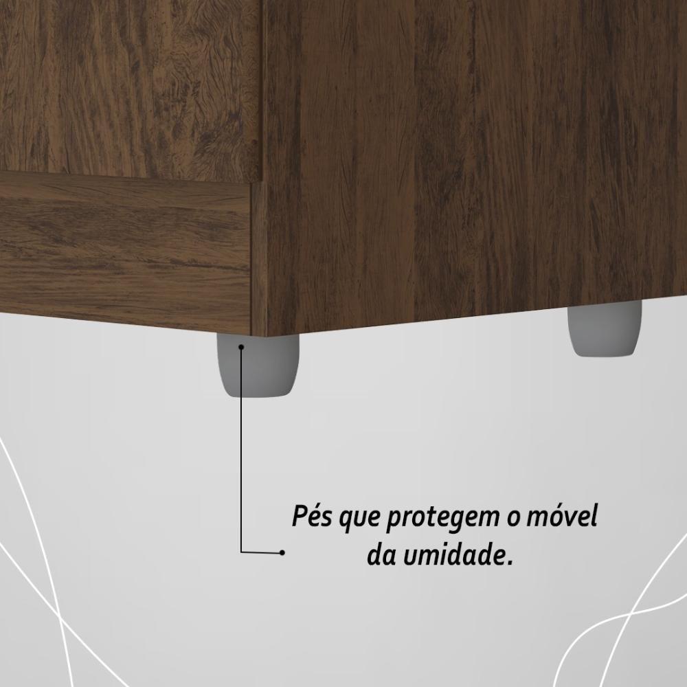 Guarda Roupa Solteiro 4 Portas 2 Gavetas Exemplar Plus - Imbuia Rústico Imbuia Rústico - 8