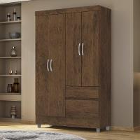 Guarda Roupa Solteiro 4 Portas 2 Gavetas Exemplar Plus - Imbuia Rústico Imbuia Rústico - 1