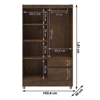 Guarda Roupa Solteiro 4 Portas 2 Gavetas Exemplar Plus - Imbuia Rústico Imbuia Rústico - 2