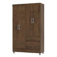 Guarda Roupa Solteiro 4 Portas 2 Gavetas Exemplar Plus - Imbuia Rústico Imbuia Rústico - 9