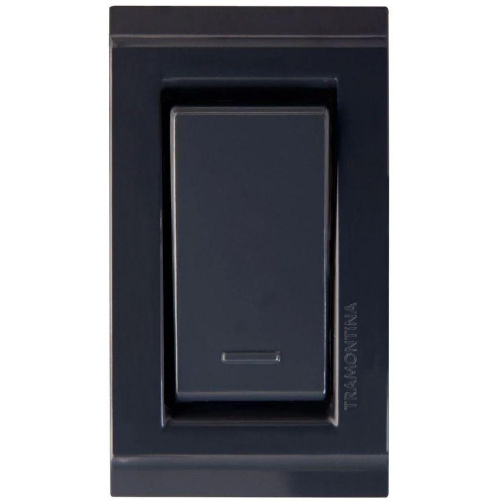 Conjunto Para Móvel 1 Interruptor Simples 10 A Tramontina Liz Grafite - 1