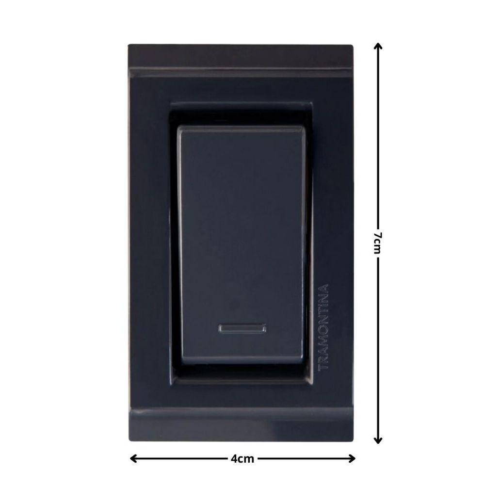 Conjunto Para Móvel 1 Interruptor Simples 10 A Tramontina Liz Grafite - 3