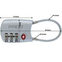 Cadeado Para Mala Com Segredo Haste Flexível Pado Prata