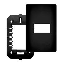 Conjunto Fame Habitat Black - Placa Com Suporte 1 Módulo 4x2 - 1