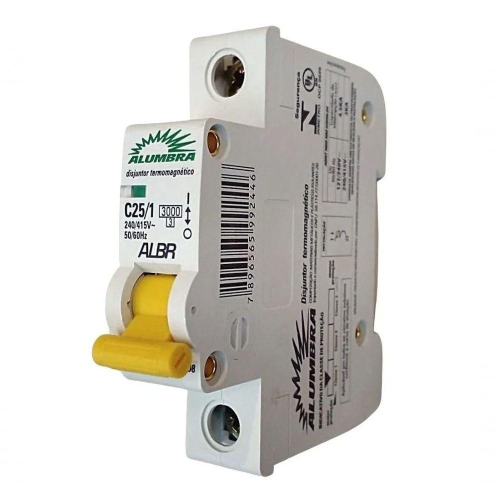 Disjuntor Din Unipolar Alumbra C25 - 25a - 2