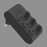 Plugue Multiplicador Fame 3 Tomadas 2p+t 10a Preto - 2