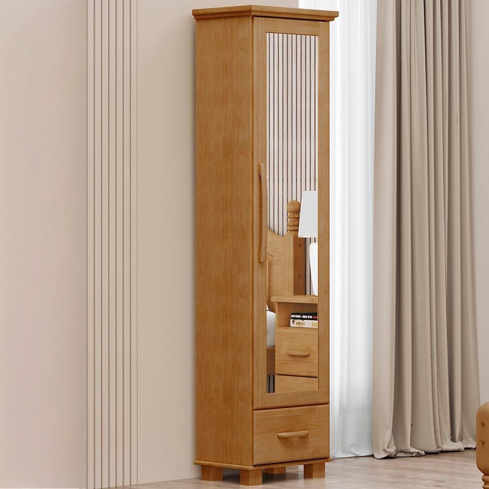 Sapateira 1 Porta Espelho Madeira Maciça 194x47 Cm 2255 Freijo Milani Store - 2