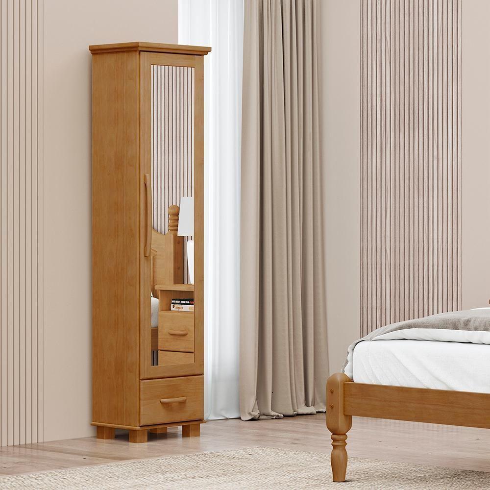 Sapateira 1 Porta Espelho Madeira Maciça 194x47 Cm 2255 Freijo Milani Store - 9