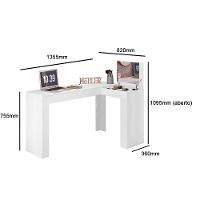 Escrivaninha Penteadeira Camarim De Canto Com Espelho Jade Branco Fosco Liso - Mabe Magazine - 4