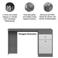 Penteadeira Camarim Com Gaveta E Espelho Desire Cinamomo/off White