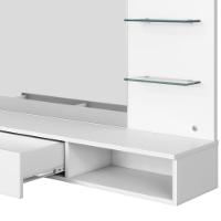 Camarim Penteadeira Lumiere Mesa Suspensa Com Espelho E Gaveta Organizadora Branco Fosco - Mabe Magazine - 4