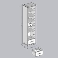 Sapateira 1 Porta Espelho Madeira Maciça 194x47 Cm 2255 Cafe Milani Store Cafe - 5