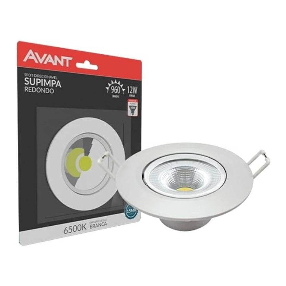 Spot Led Embutir Redondo Bivolt 12w 6500k Avant - 1