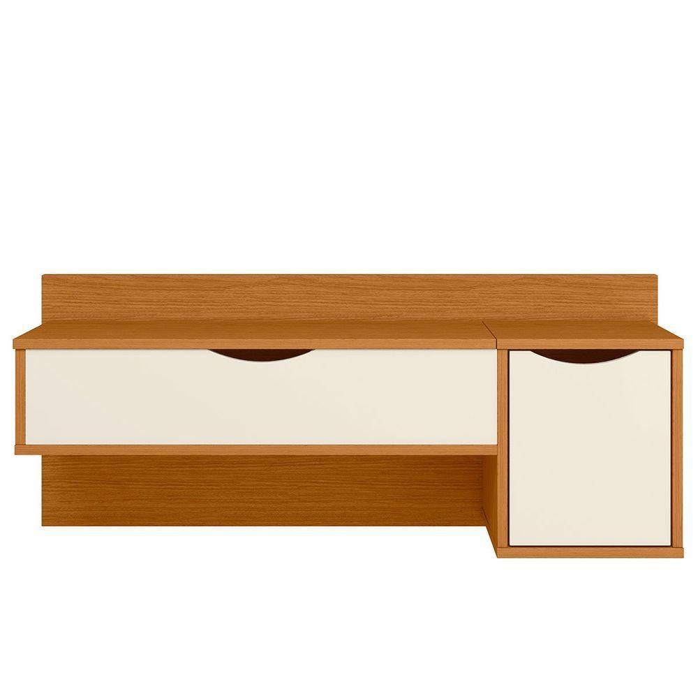 Penteadeira Camarim Suspensa Com Espelho E Nichos Make Cinamomo/off White - 6