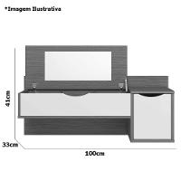 Penteadeira Camarim Suspensa Com Espelho E Nichos Make Cinamomo/off White - 3